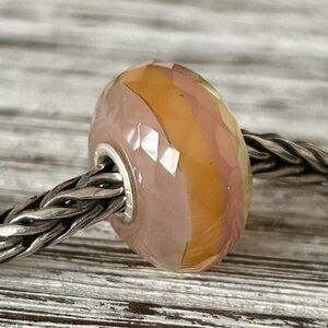 TROLLBEADS Hazel Waterstone Facet LAA 925S NEW! Orange Pink Green